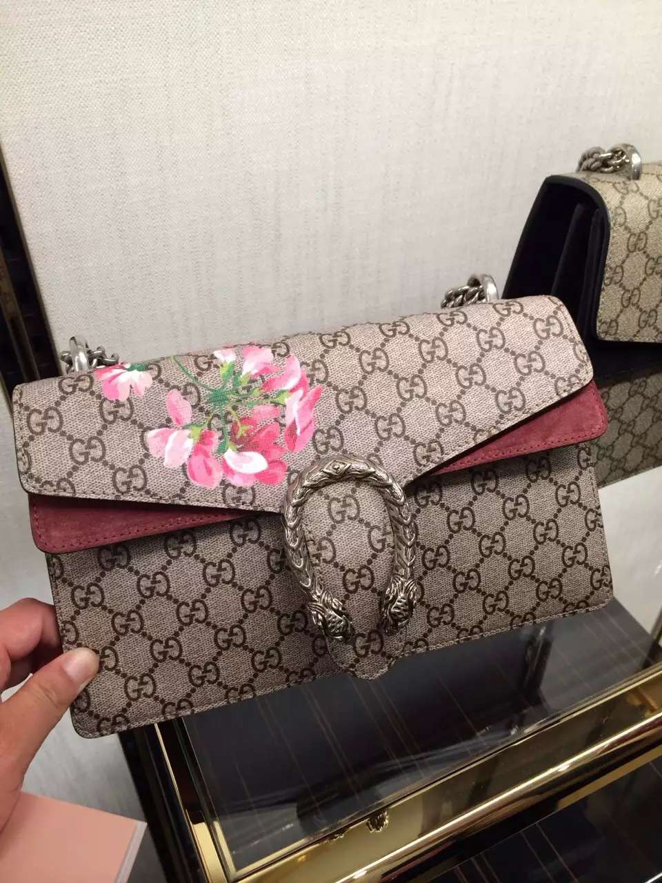 Real Gucci Dionysus Geranium Print Shoulder Bag 400249 Red